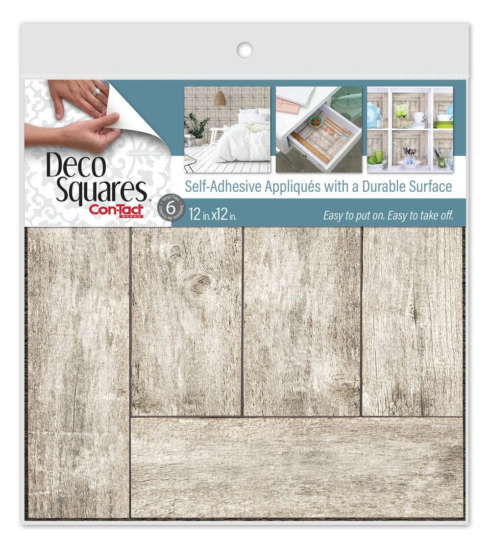 Lot Of 5 Packs Deco Squares 12x12" Vinyl Self Adhesive Appliques 6ct Wood Pallet